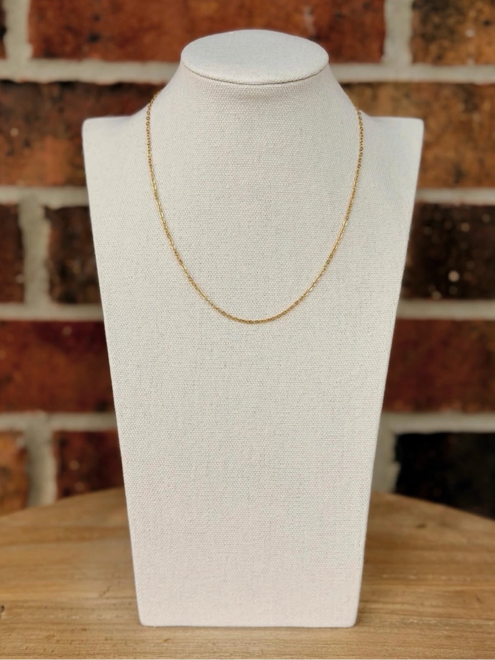16” Crimped Gold Chain Necklace